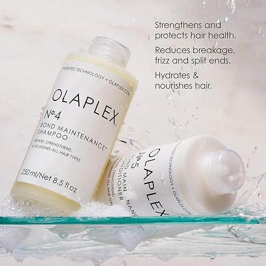 Olaplex No. 4 Bond Maintenance Shampoo, Repairs, Strengthens, & Nourishes All Hair Types, Adds Shine & Leaves Hair Feeling Soft, 8.5 fl oz